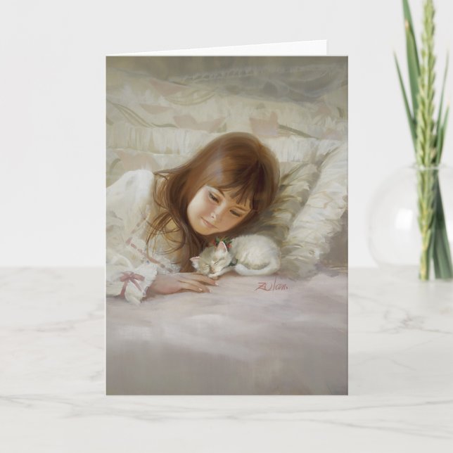 Cartão De Festividades Gatinho do Natal (Frente)