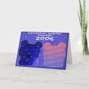 Cartão De Festividades Gatinho feliz ano novo