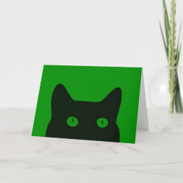 Cartão De Festividades Gatinho Verde Gato Natal Perfeito Férias