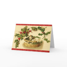 Gatinhos Aconchegantes no Natal Restaurado Vintage