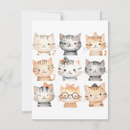 Cartão De Festividades Gatinhos Bons e Reproduzíveis