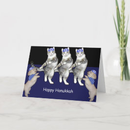 Cartão De Festividades Gatinhos de Hanukkah da dança