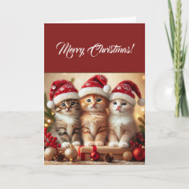 Cartão De Festividades Gatinhos de Natal