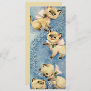 Cartão De Festividades Gatinhos De Retros De Vintagem Fresca