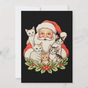 Cartão De Festividades Gatinhos do Papai Noel Natal Festa