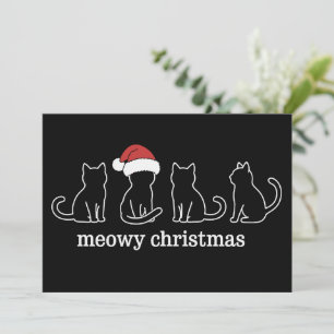 Cartão De Festividades Gatnatal Meow Natal Gato Fofinho Gatinhos Gatos Pa