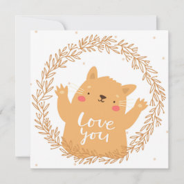 Cartão De Festividades Gato