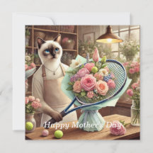 Gato Arranjando Lindas Flores para Tenista