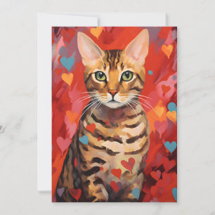 Cartão De Festividades Gato Bengal dia dos namorados
