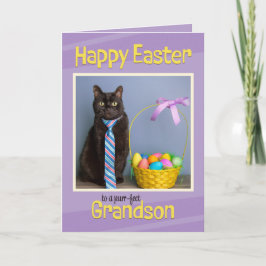 Cartão De Festividades Gato Bonito do Avô felz pascoa em Gravata
