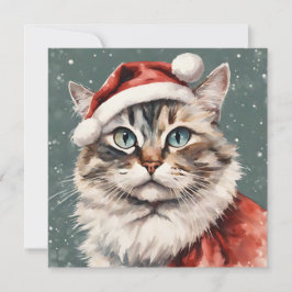 Cartão De Festividades Gato Bonito Feliz Natal Engraçado Gato
