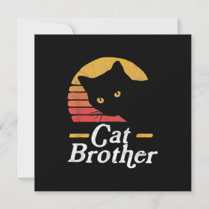 Cartão De Festividades Gato Brother Vintage Style Retro Gift Para Gato De