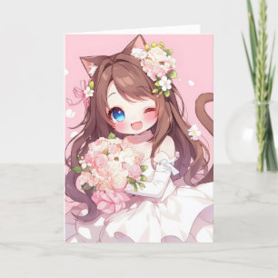 Cartão De Festividades Gato das Noivas de Animes