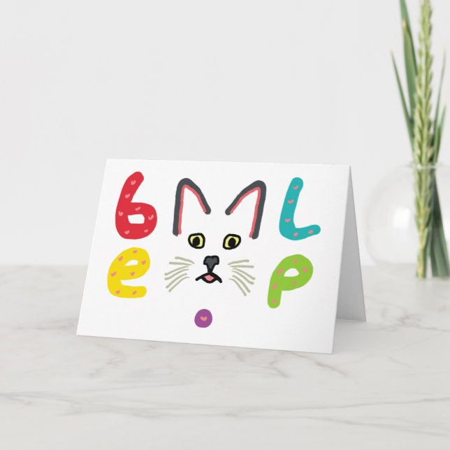 Cartão De Festividades Gato de Blep (Frente)