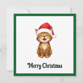 Cartão De Festividades Gato de Brinquedo Cômico Engraçado Feliz Feliz Nat