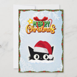Cartão De Festividades Gato de Brinquedo Cômico Engraçado Feliz Feliz Nat