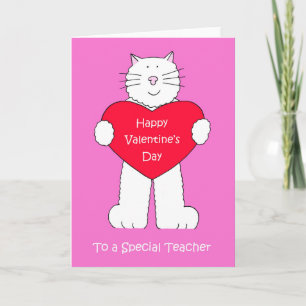 Cartão De Festividades Gato de Cartoon de Feliz dia de os namorados de Pr