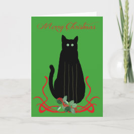 Cartão De Festividades Gato de Natal