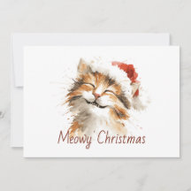 Gato de Natal Meowy Laranja Fofo Divertido e Capri
