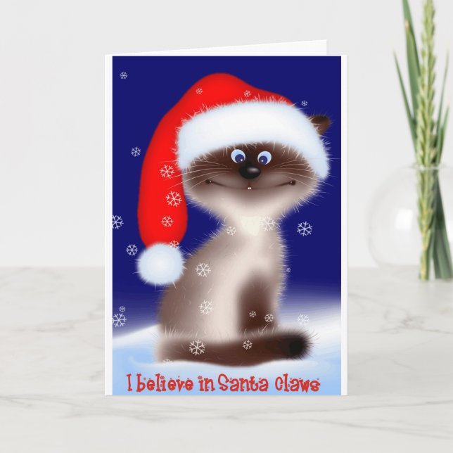 Cartão De Festividades Gato de papais noeis (Frente)