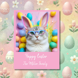 Cartão De Festividades Gato de Páscoa Whimsso com Ouvidos Coelhinhos