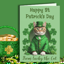 Cartão De Festividades Gato de Patrick, Rua Verde, amava Kitten irlandês