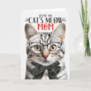 Cartão De Festividades Gato de Silver Tabby para a mãe no Dia de as mães