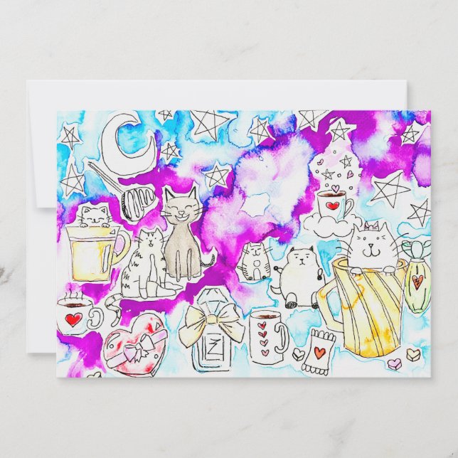 Cartão De Festividades Gato de Valentino (Frente)