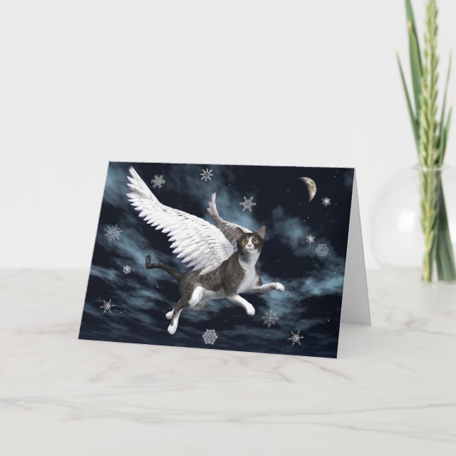 Cartão De Festividades Gato do Natal (Frente)