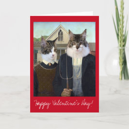 Cartão De Festividades Gato engraçado gótico americano do dia dos