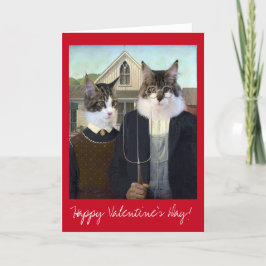 Cartão De Festividades Gato engraçado gótico americano do dia dos