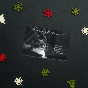 Cartão De Festividades Gato Engraçado Meowy Desordem Natal