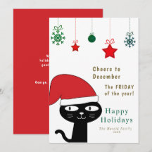 Gato festivo bonito com moderno Red Santa Hat