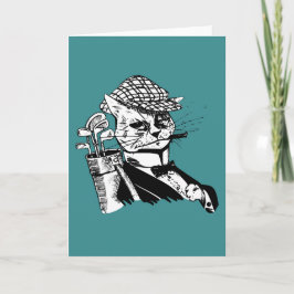 Cartão De Festividades gato golfing engraçado