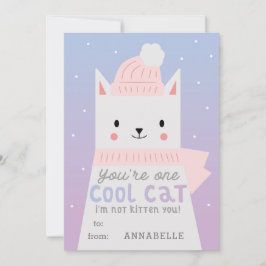 Cartão De Festividades Gato Legal de Dias de os namorados de sala de aula