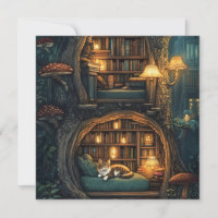 Gato Louco em uma Biblioteca do Armazém de Magia