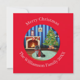 Cartão De Festividades Gato Maine Coon Kitty Personalizado