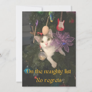 Cartão De Festividades Gato Malvado na Árvore de Natal