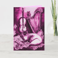 GATO MUSICAL, cor-de-rosa, cor-de-rosa, cor branca