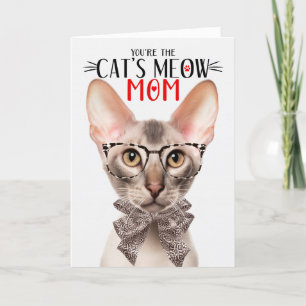 Cartão De Festividades Gato Oriental para a mãe no Dia de as mães