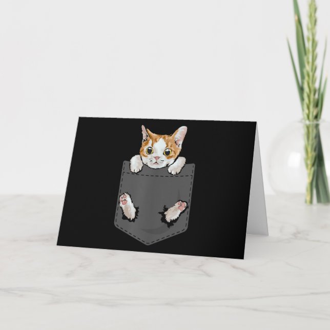 Cartão De Festividades Gato Pega Em Pocket Cute Cat Lovers | Pet Lover (Frente)