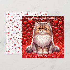 Cartão De Festividades Gato Persa Valentino Ronronar