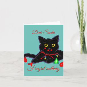 Cartão De Festividades Gato Preto Festivo Zangado de Natal Personalizado