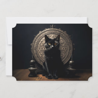 Cartão De Festividades Gato Preto Halloween