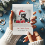 Cartão De Festividades Gato Sarcástico Engraçado Festa de Natal Santas<br><div class="desc">Engraçado Sarcástico preto e branco Gato Santas Feriado de Natal,  belo convite moderno para o amante de gatos</div>