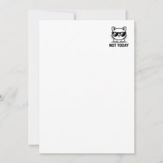 Cartão De Festividades Gato Sarcástico Engraçado Não Hoje Design Minimali