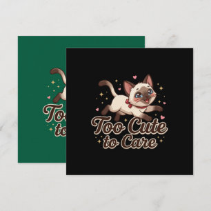 Cartão De Festividades Gato Siames Muito Fofo para se Importar