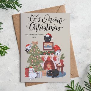 Cartão De Festividades Gatos Adoráveis Quarto Amante de Animais de Estima