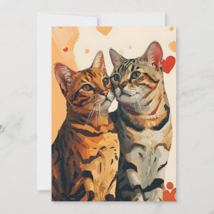Cartão De Festividades Gatos Bengais dia dos namorados