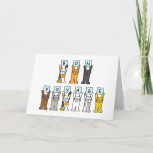 Cartão De Festividades Gatos De Caricatura Bon Voyage